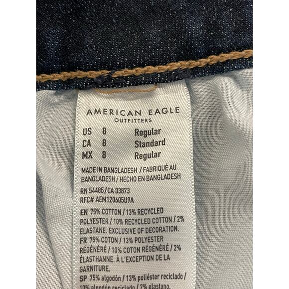 American Eagle stretch Skinnies jegging size 8 dark wash - Picture 8 of 9